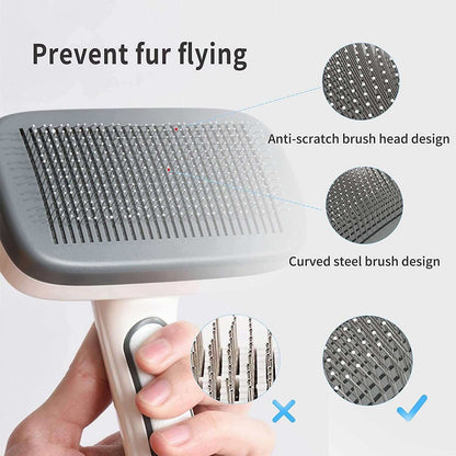 Self Cleaning Dog Brush for Long Haired Short Haired Dogs, Slicker Brush for Dogs Shedding Grooming, Dog Hair Brush for Large Medium Pets, Wire Cat Fur Brush, Pet Brush for Cats, Pet Hair Comb