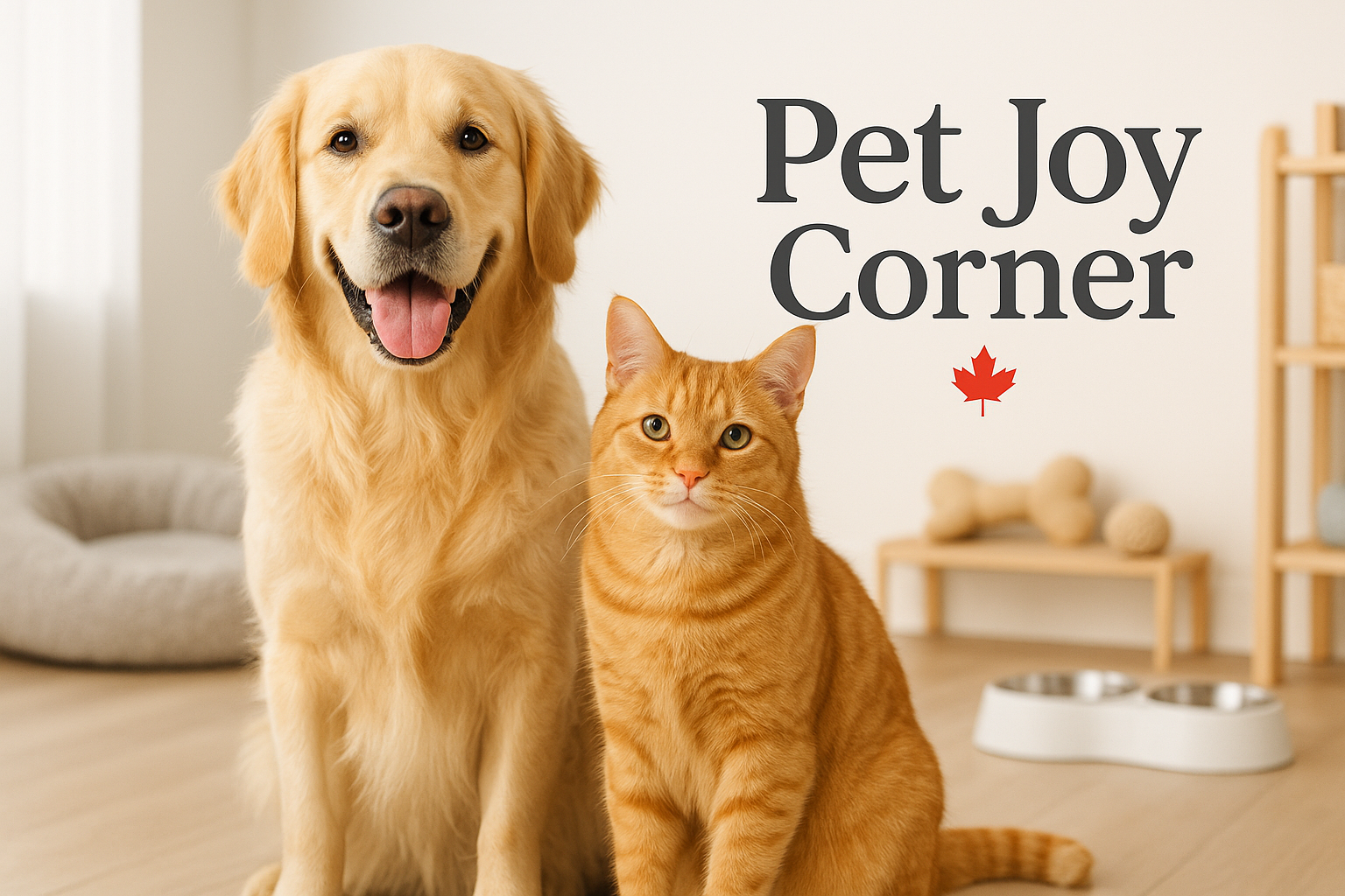 Pet Joy Corner Professional Hero Image with Real Pets